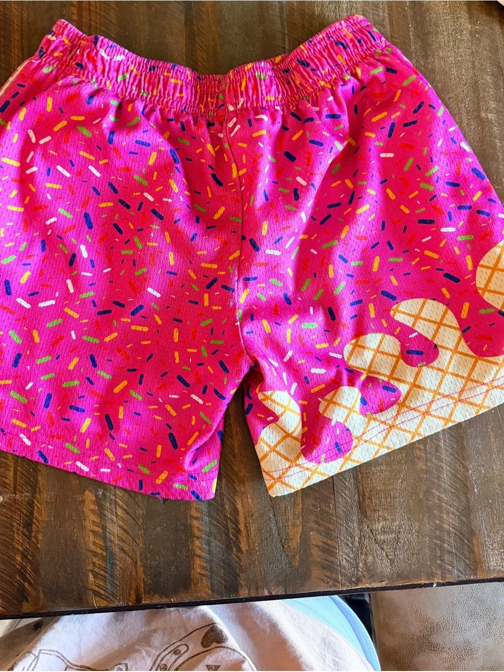 Men’s  Hot Pink Sprinkle Athletic Shorts with Waffle Drip Graphic